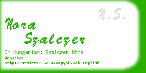 nora szalczer business card