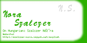 nora szalczer business card